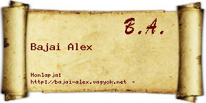 Bajai Alex névjegykártya