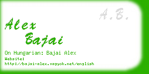 alex bajai business card
